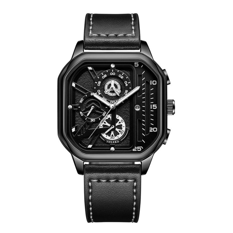 Selling, Men'S Watch Set, Casual Men'S Square Dial Quartz Watch Set - Image 1